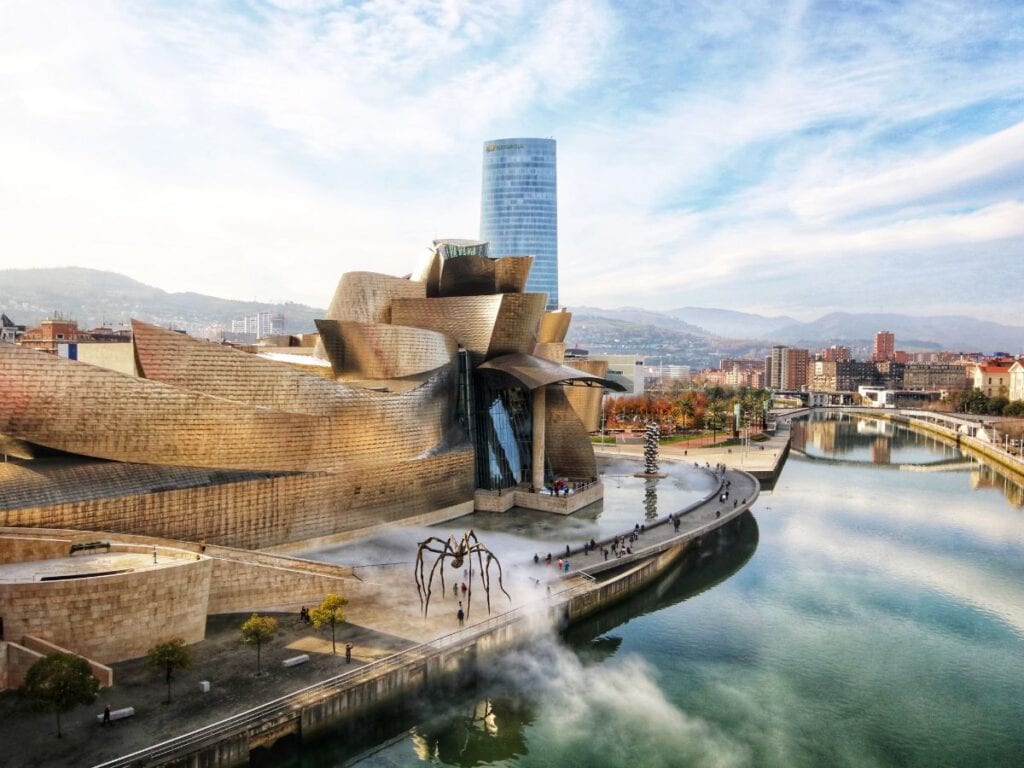 A picture of the mesmerizing Guggenheim Museum in Bilbao.
