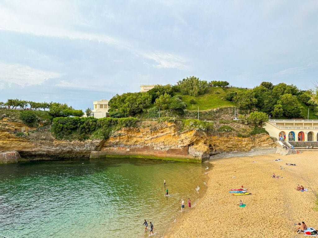 A picture of Plage de Port Vieux, one of the cute beaches in Biarritz.