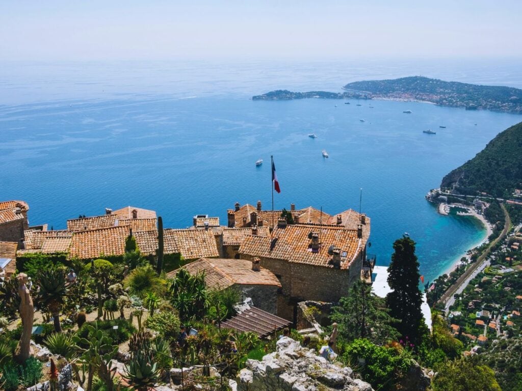A picture of the Mediterranean coastline as seen from the Exotic Garden in Eze.