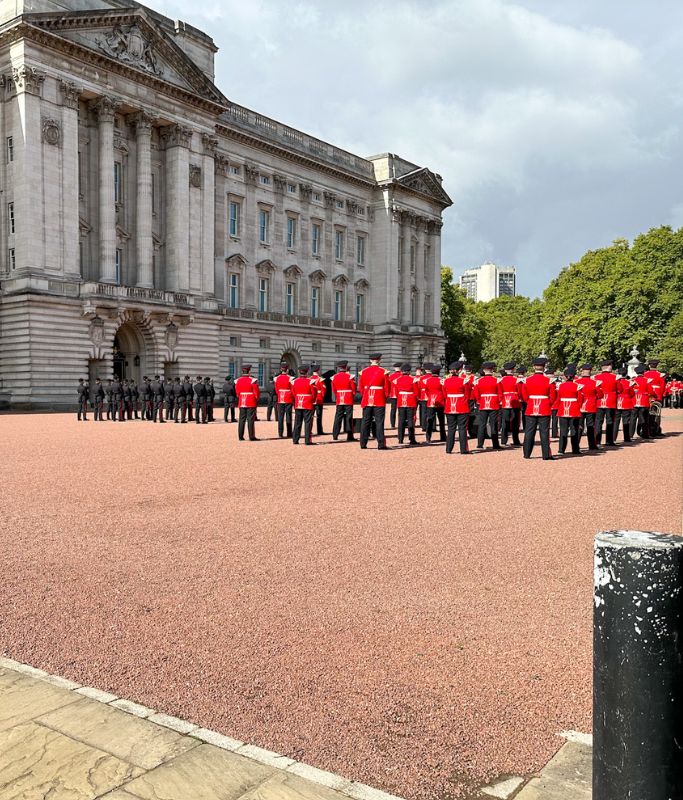A picture of the ceremony for changing of the guards.