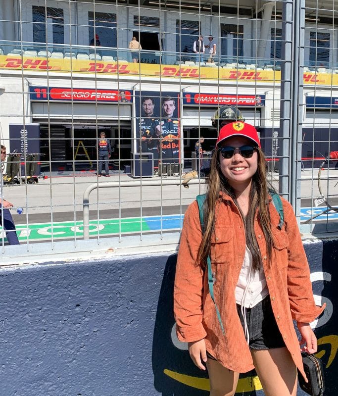 A picture of Kristin at the Canadian Grand Prix in Montreal.