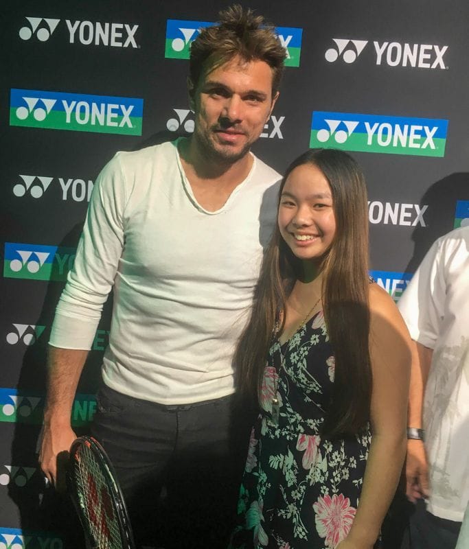 A picture of Kristin with Stan Wawrinka.