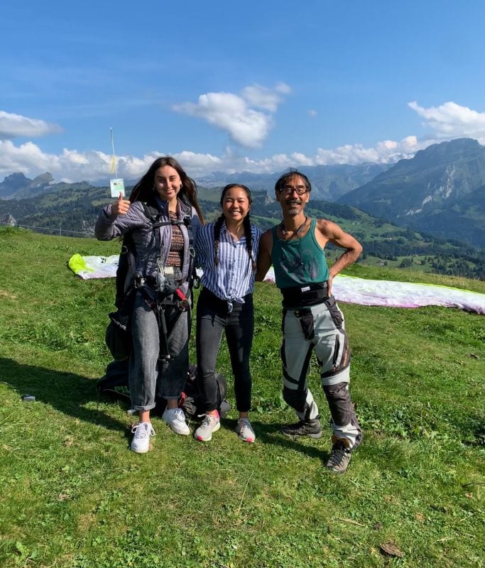 A picture of Kristin, her friend, and their expert pilot!