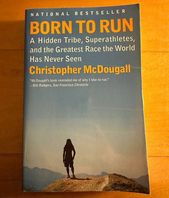 A picture of the cover of the novel, Born to Run by Christopher McDougall